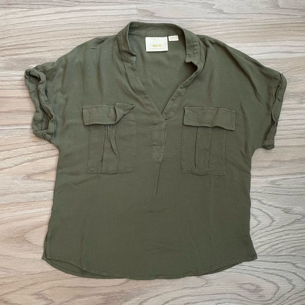 MaEve Olive Green Top XS